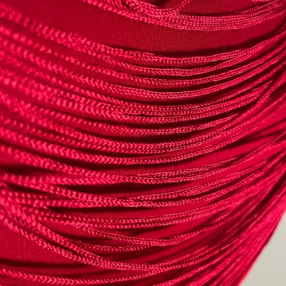 Guess Red Draped Fringe Bodycon Dress - Picture 2 of 13